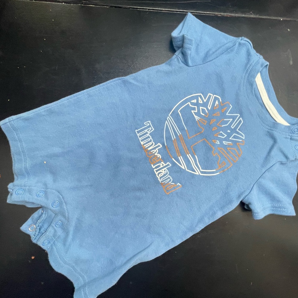 Timberland romper infant baby size 12 mo blue